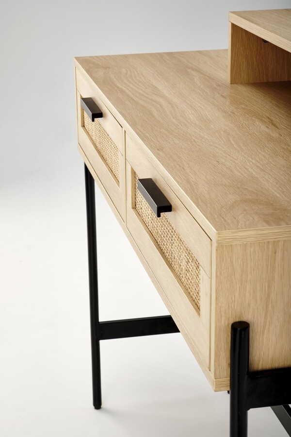 Тоалетка с огледало – натурален/черен