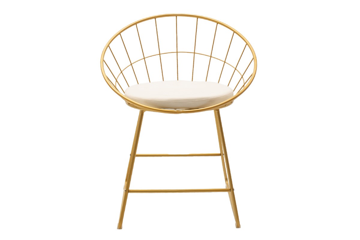 Стол цвят златен-бял