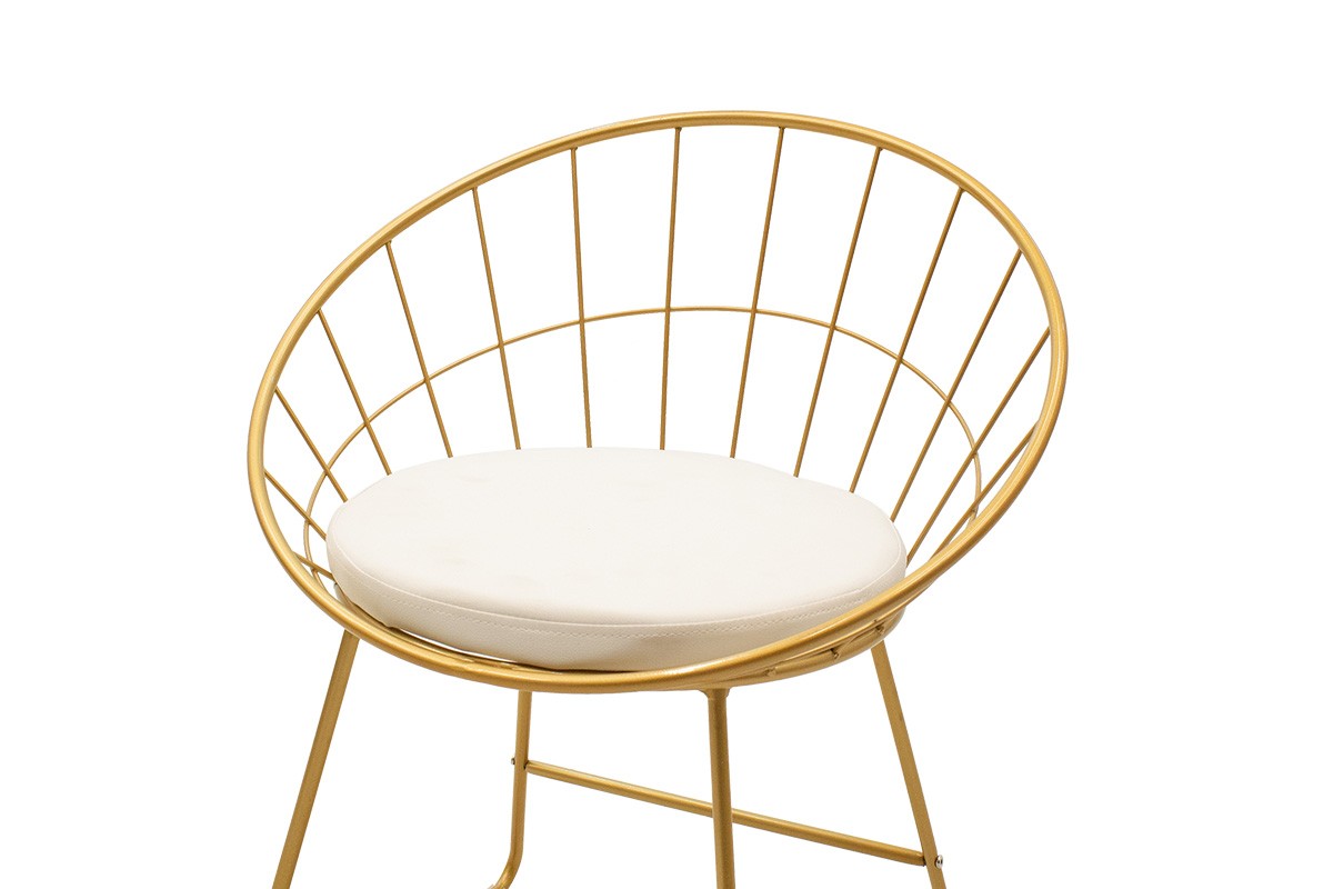 Стол цвят златен-бял