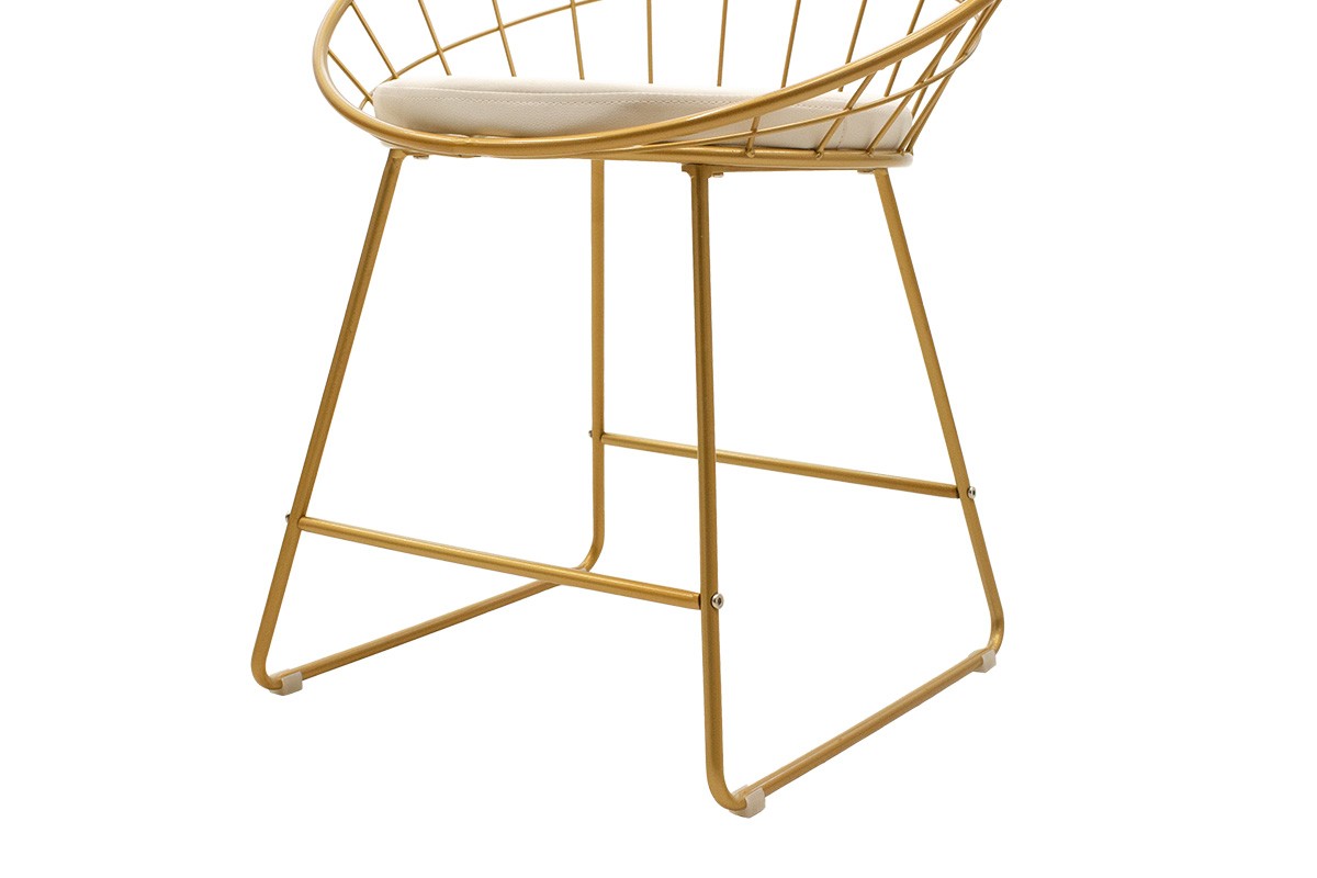 Стол цвят златен-бял