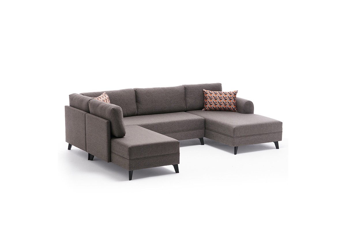 Универсален ъглов диван светло кафяв цвят