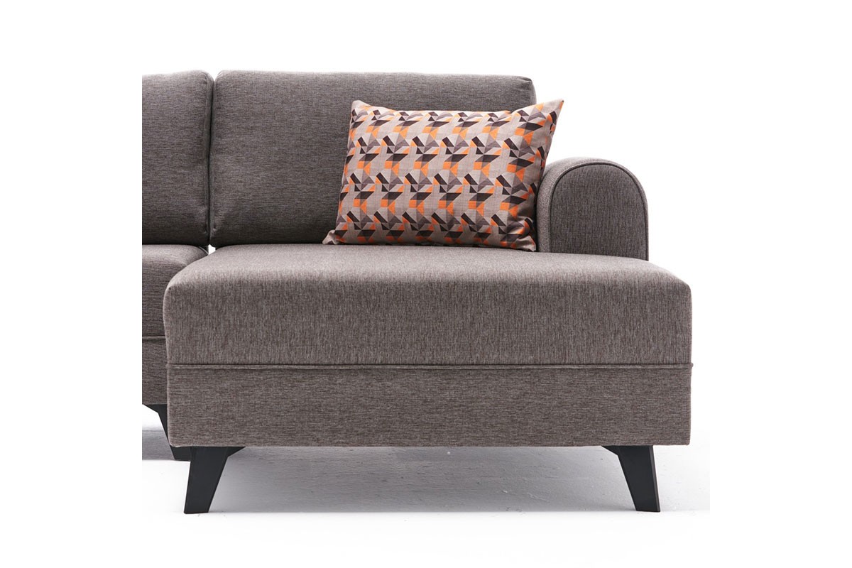 Универсален ъглов диван светло кафяв цвят