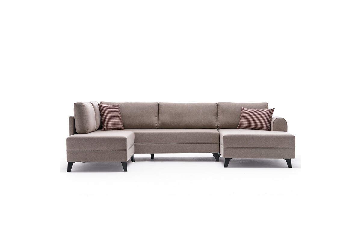 Универсален ъглов диван цвят крем