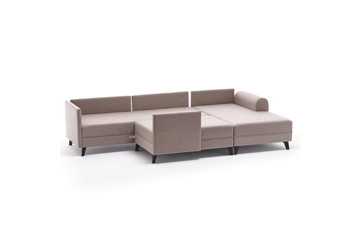 Универсален ъглов диван цвят крем