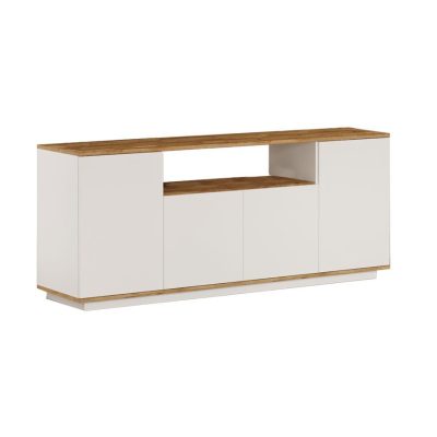 Бюфет цвят бял-натурал