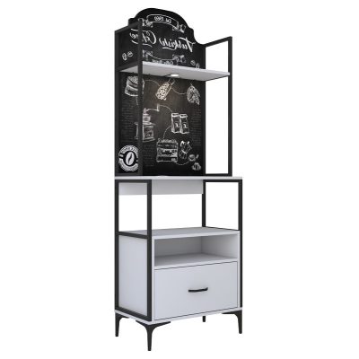 Бюфет цвят бял-черен