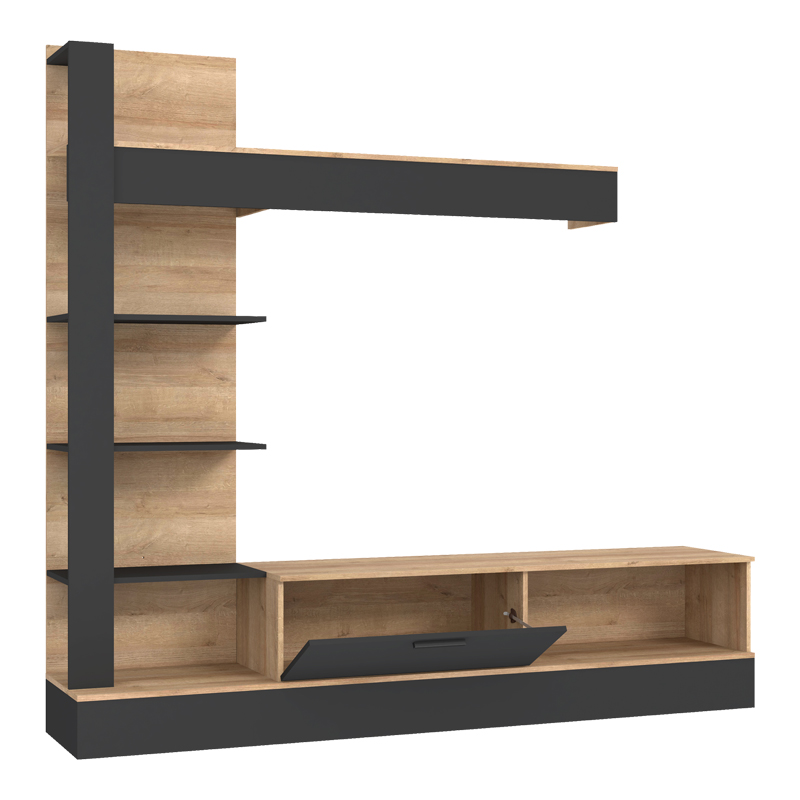 ТВ сет цвят натурал-сив