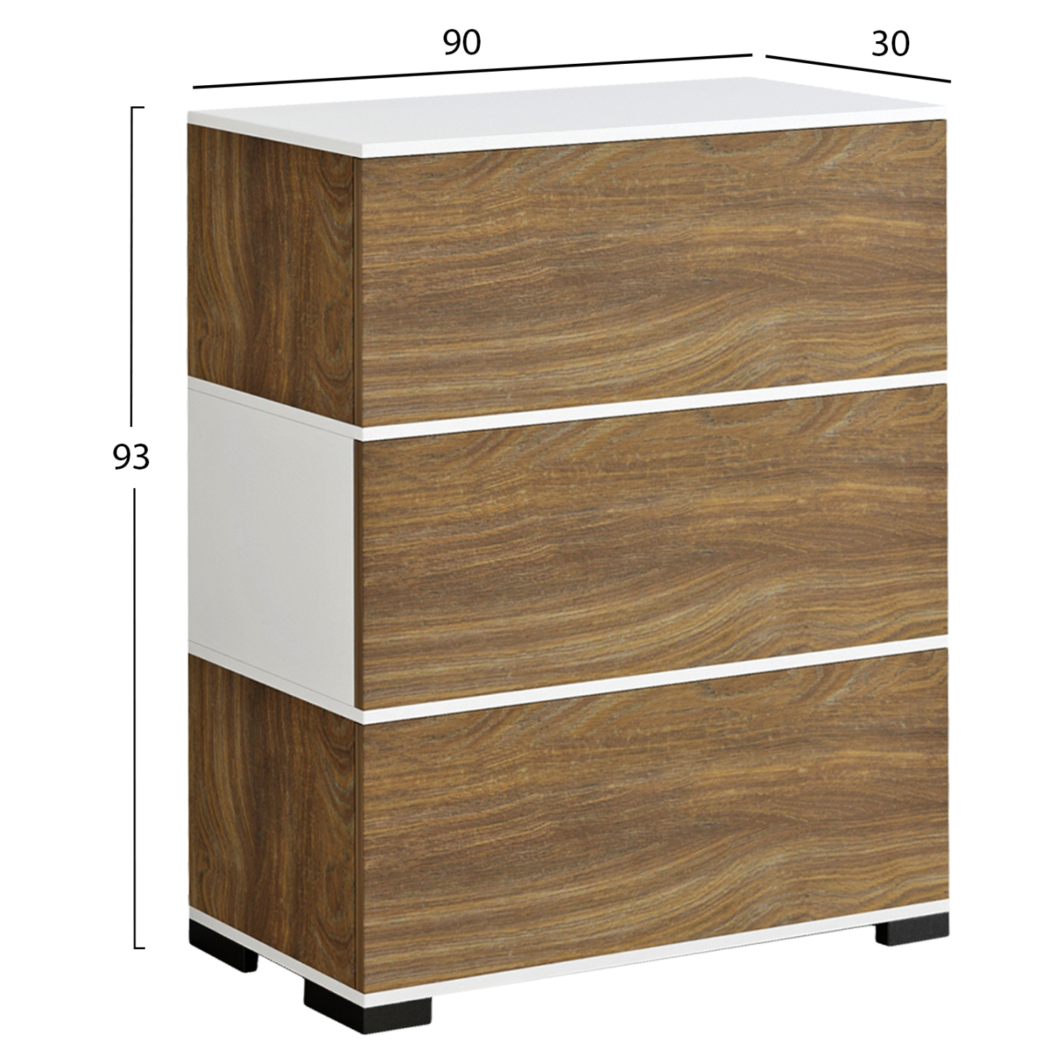 Шкаф за обувки цвят орех-бял