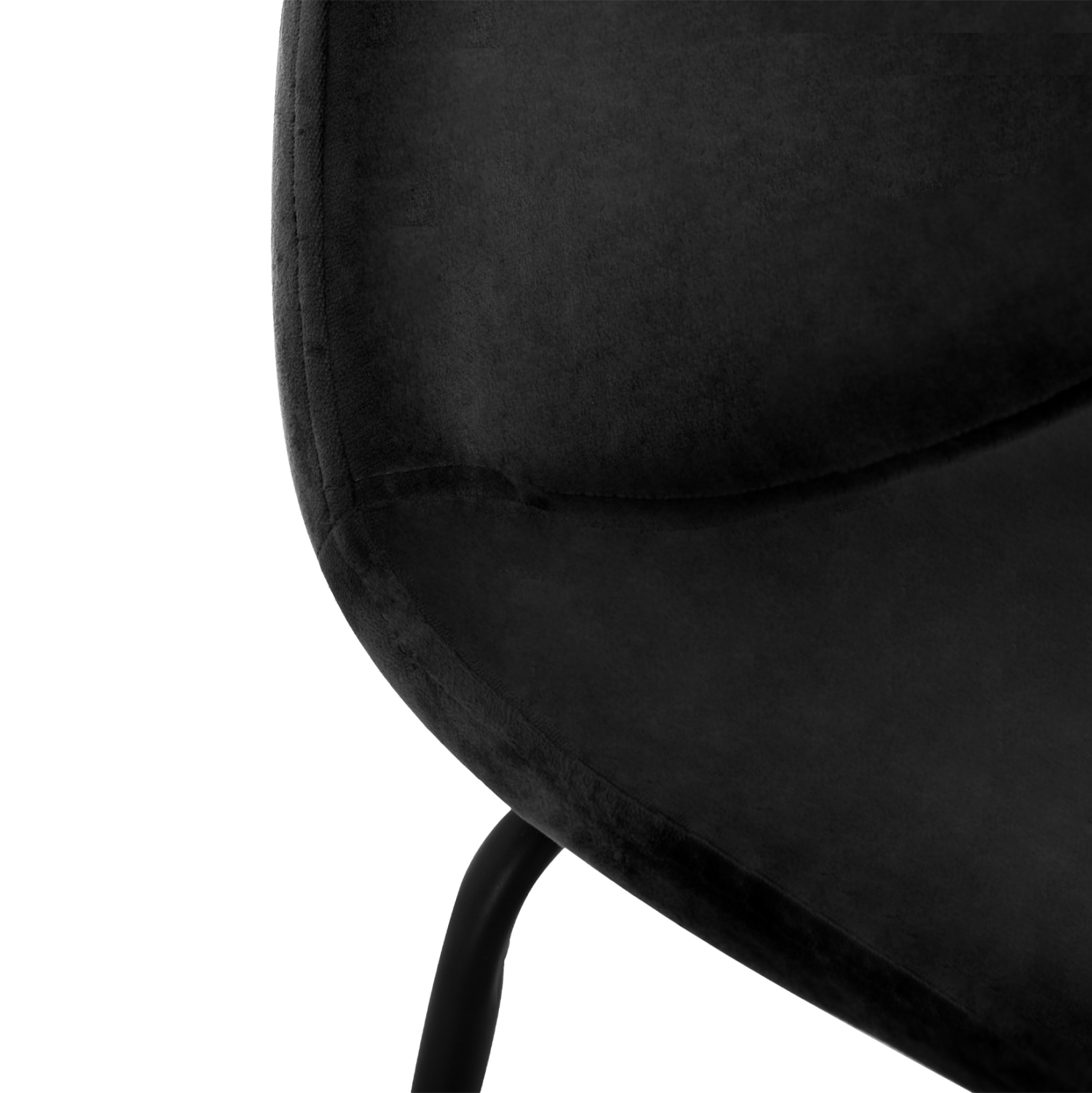 Бар стол кадифе черен цвят