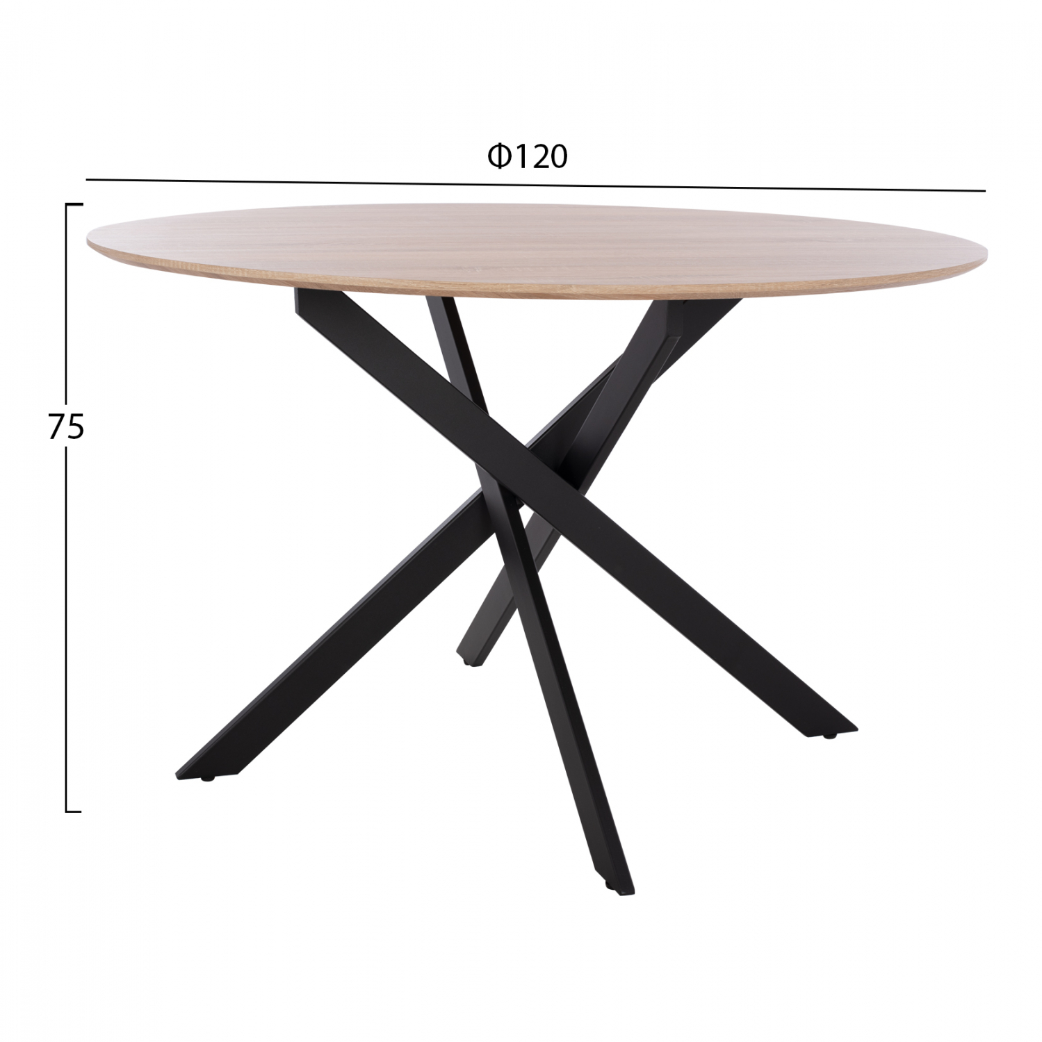 Маса цвят сонама с черни крака