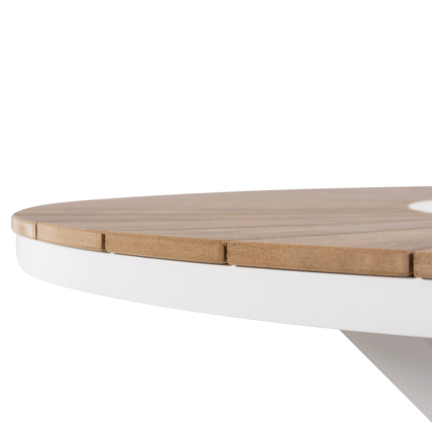 Маса Ф120 – цвят бял-натурал