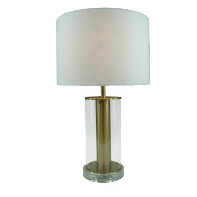 Настолна лампа цвят златен-бял