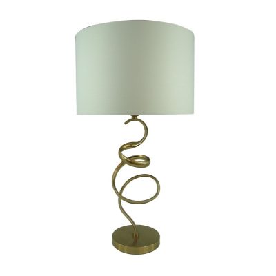 Настолна лампа цвят златен-бял