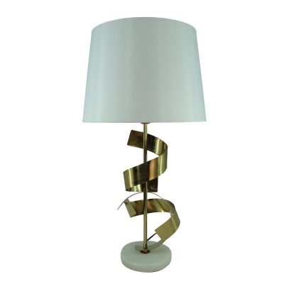 Настолна лампа цвят златен-бял
