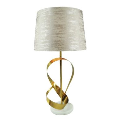 Настолна лампа цвят златист-бежов