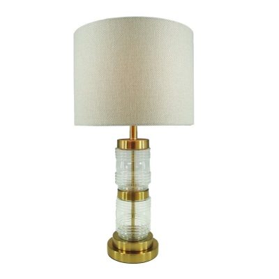 Настолна лампа цвят златист-бежов