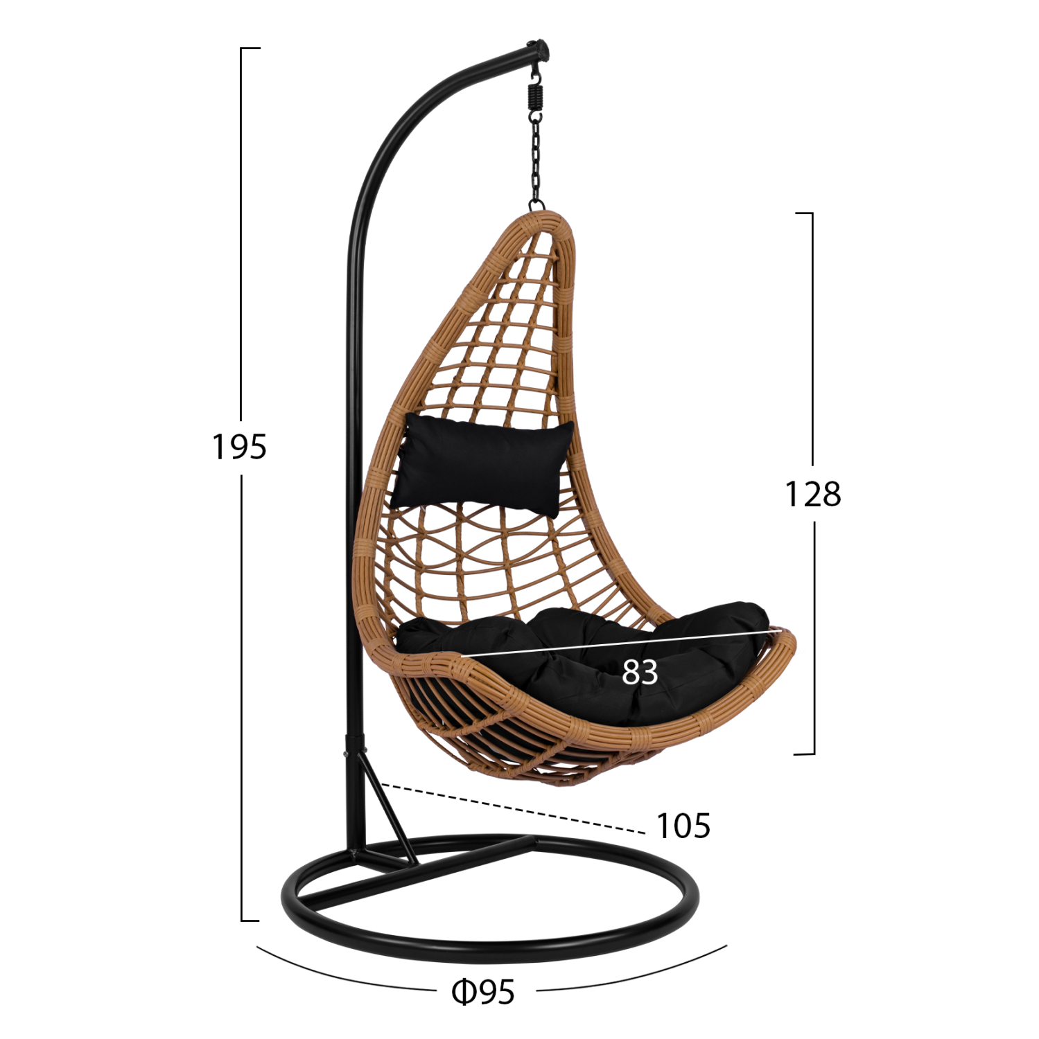 Люлка размери цвят бежов-черен