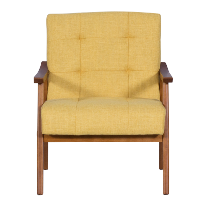 Кресло LEO - орех - жълт