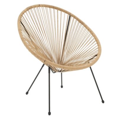 Кресло цвят натурал-черен