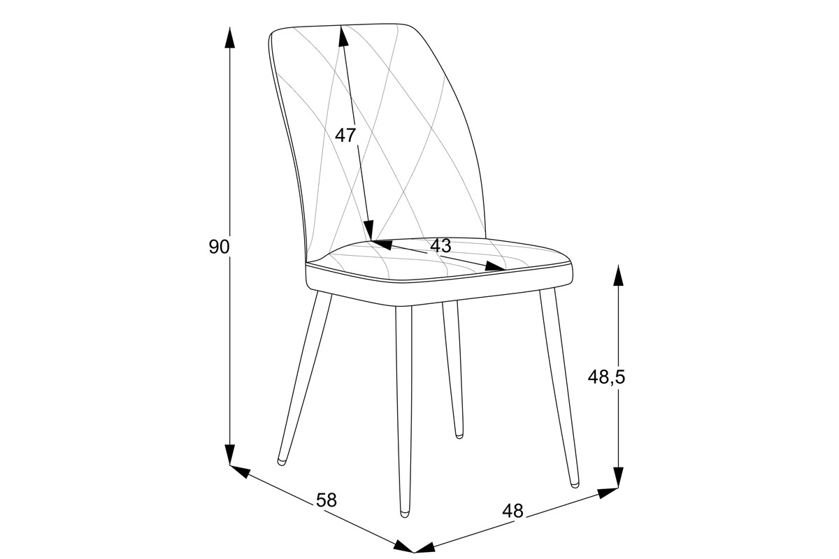 Стол цвят сив-черен