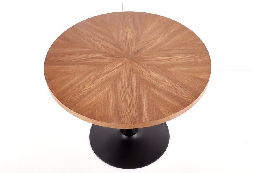 Кръгла маса 100 см – орех / черна