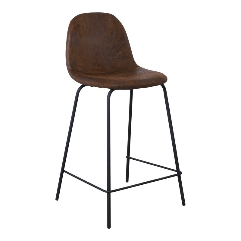 Бар стол кафяв велур