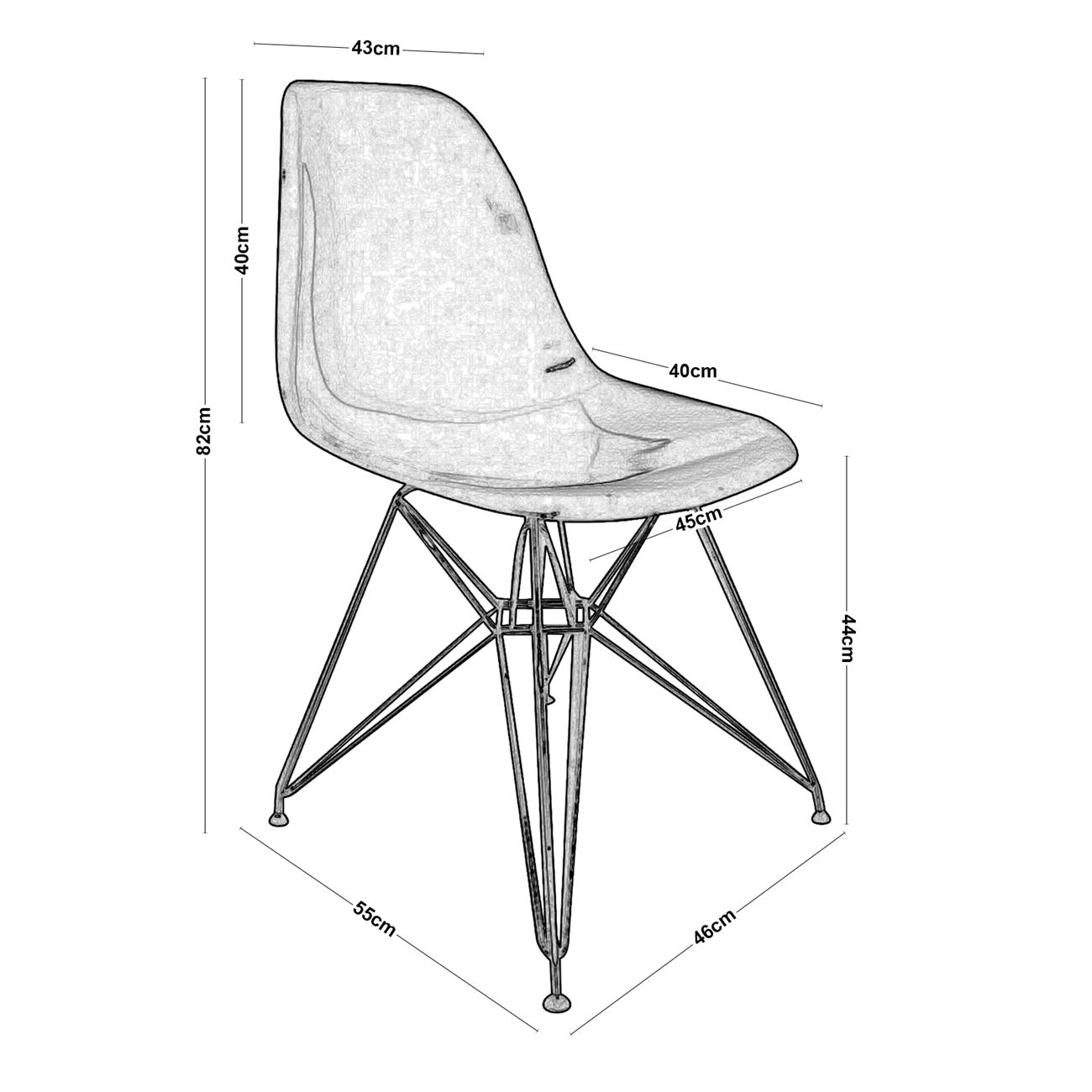 Стол – черен цвят  размера