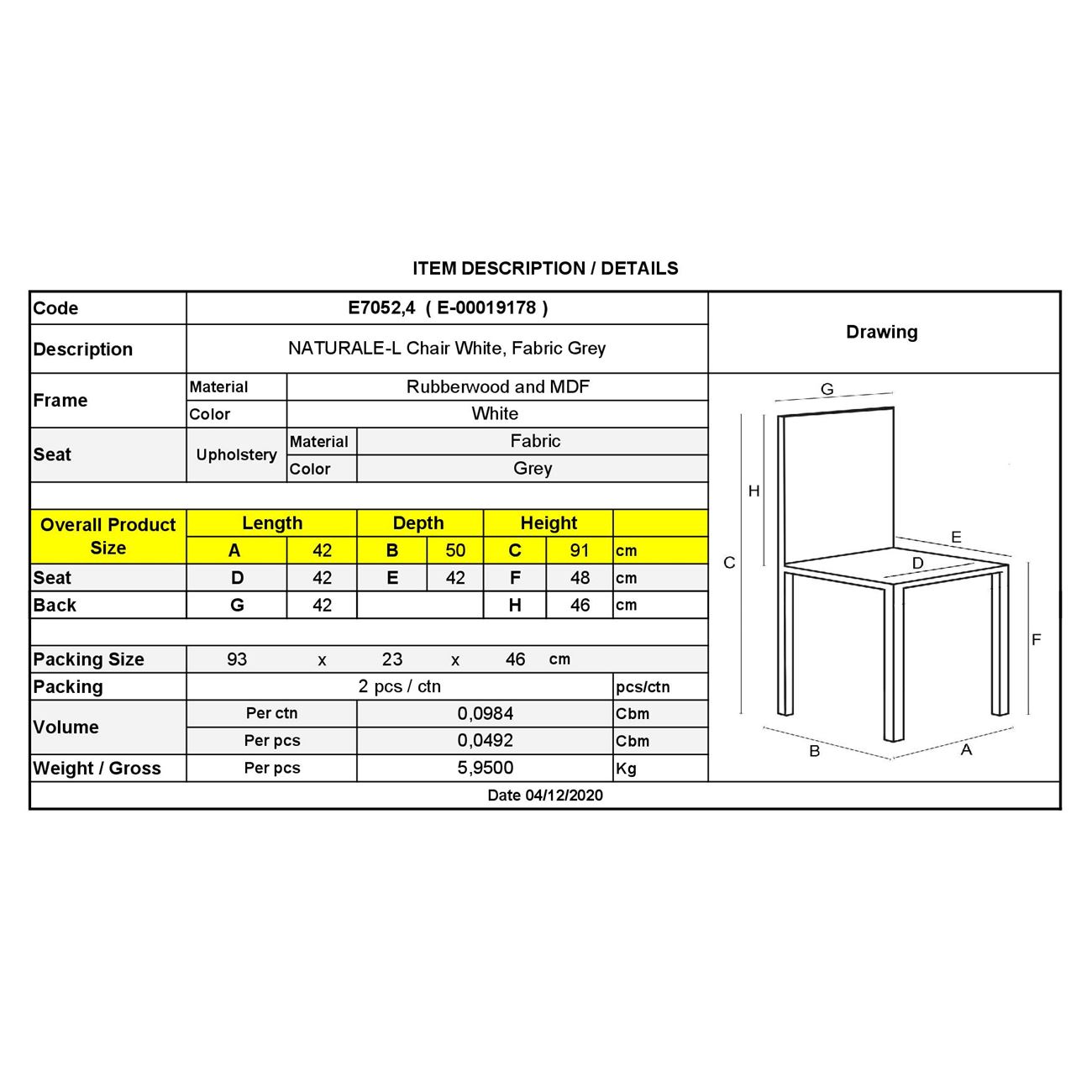 Стол цвят бял-сив