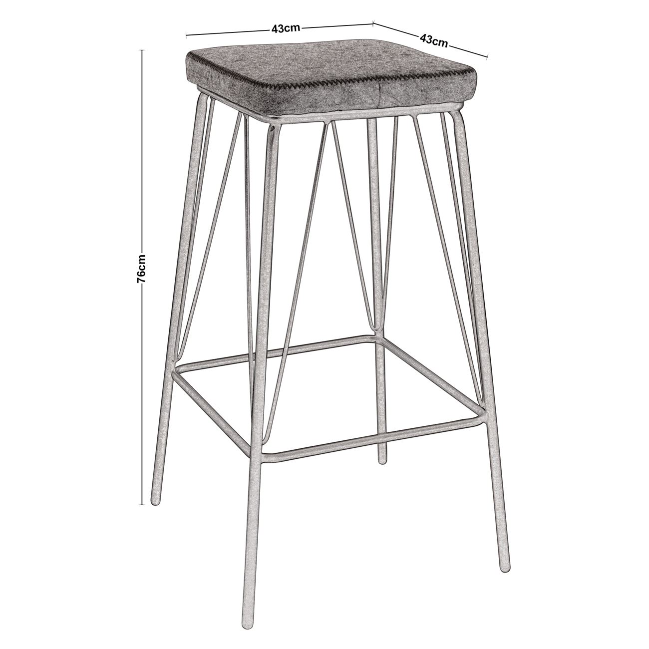 Бар стол сив цвят