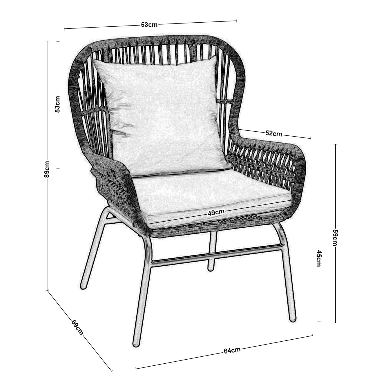 Кресло натурал