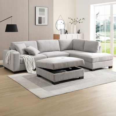 Диван ляв сив цвят