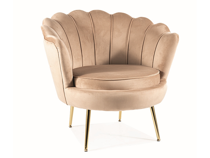 Кадифено кресло – златно/бежово 28