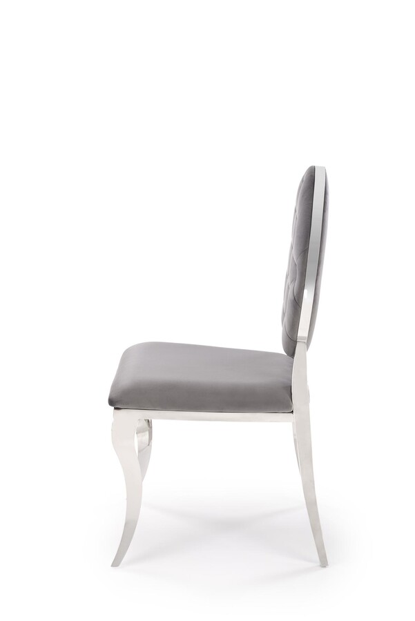 Капитониран стол – сив/ сребрист