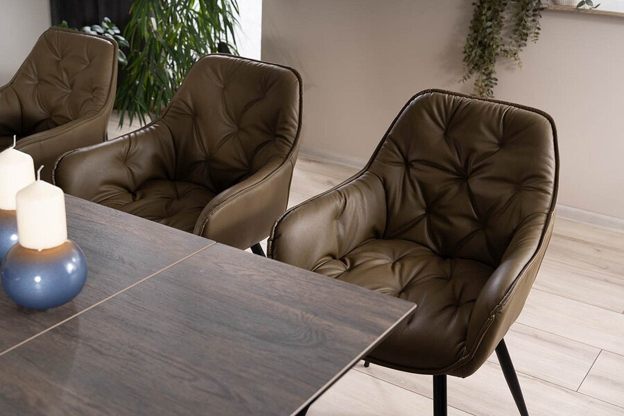 Стол – изкуствена кожа – маслина