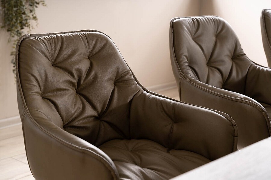 Стол – изкуствена кожа – маслина