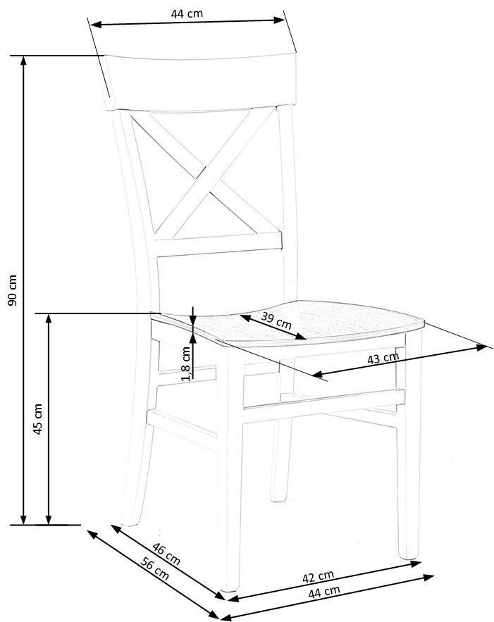 Дървен стол – сиво/бял