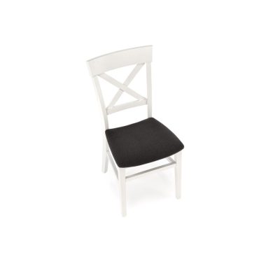 Дървен стол - сиво/бял