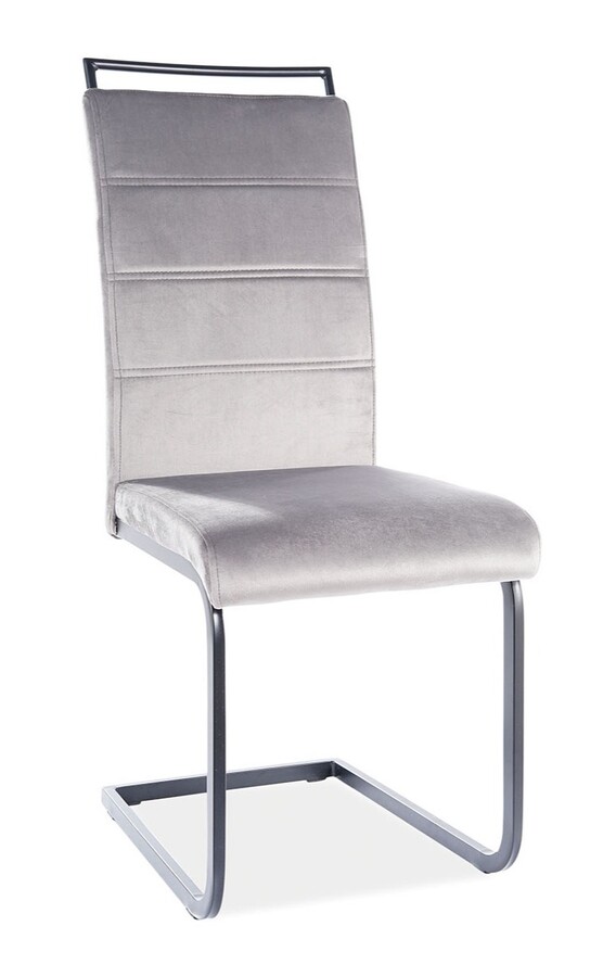 Кадифен стол – сив/черен