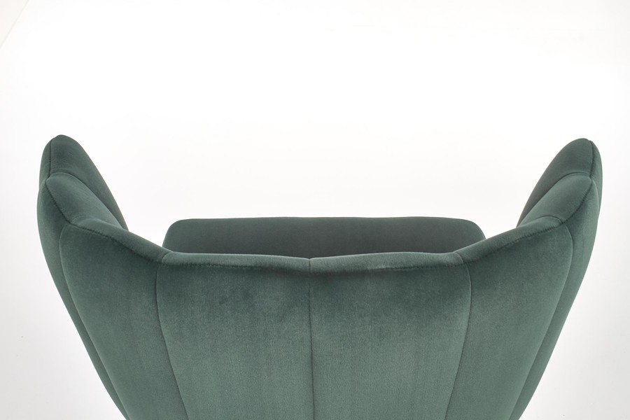Велурено кресло в тъмнозелено