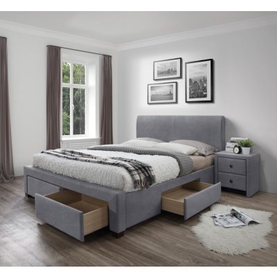 Легло с чекмеджета - сиво кадифе