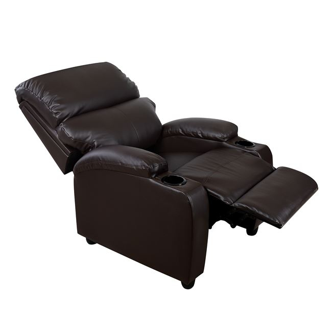 Релакс кресло кафяв цвят кожа