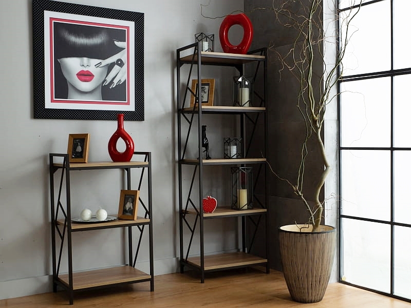 Етажерка – дъб/тъмно кафяво