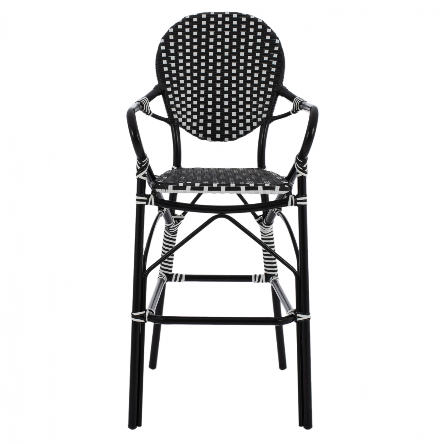 Бар стол черно-бял цвят