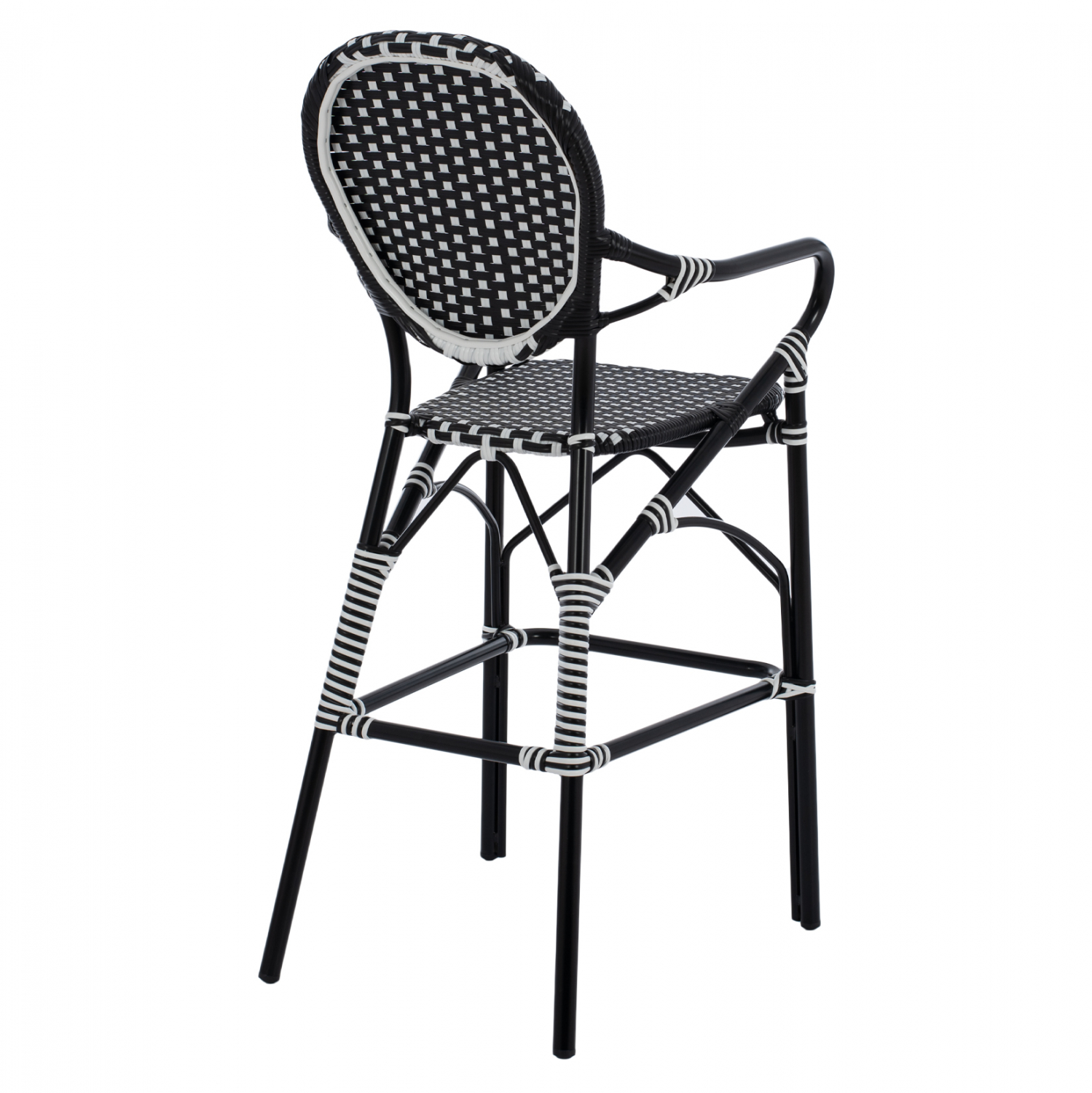 Бар стол черно-бял цвят