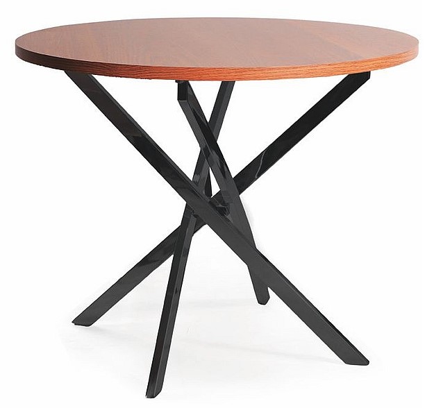 Кръгла маса – орех/черна