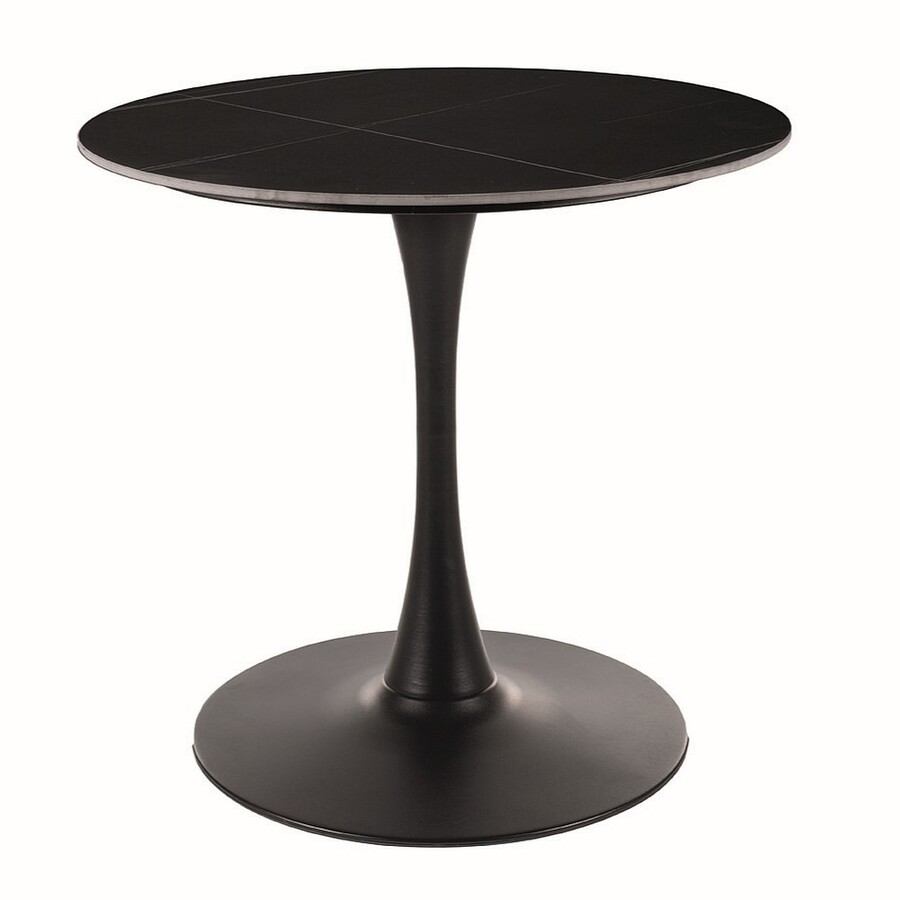 Кръгла маса – черен мрамор/матово черно