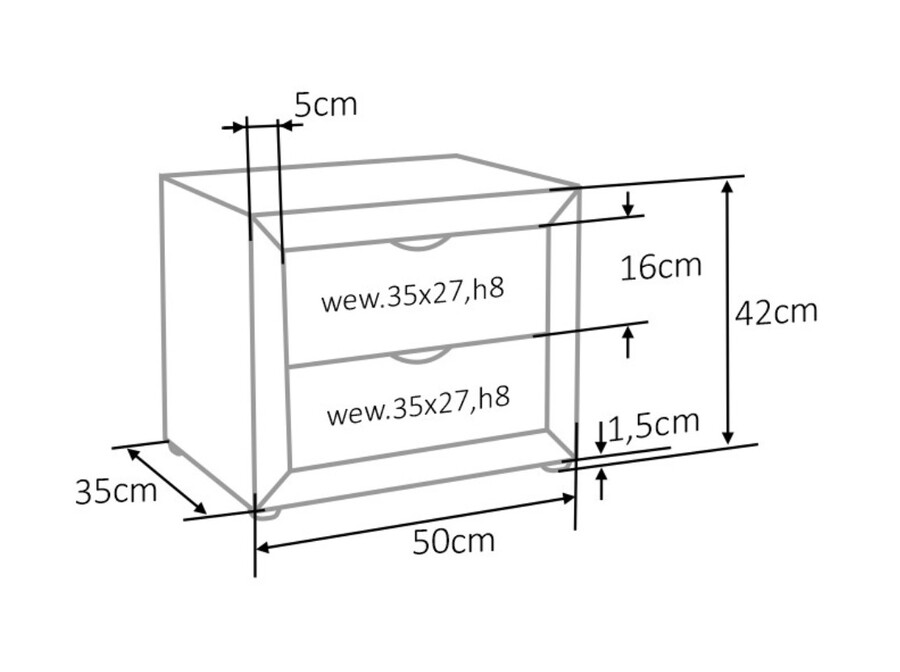 Нощно шкафче – сиво