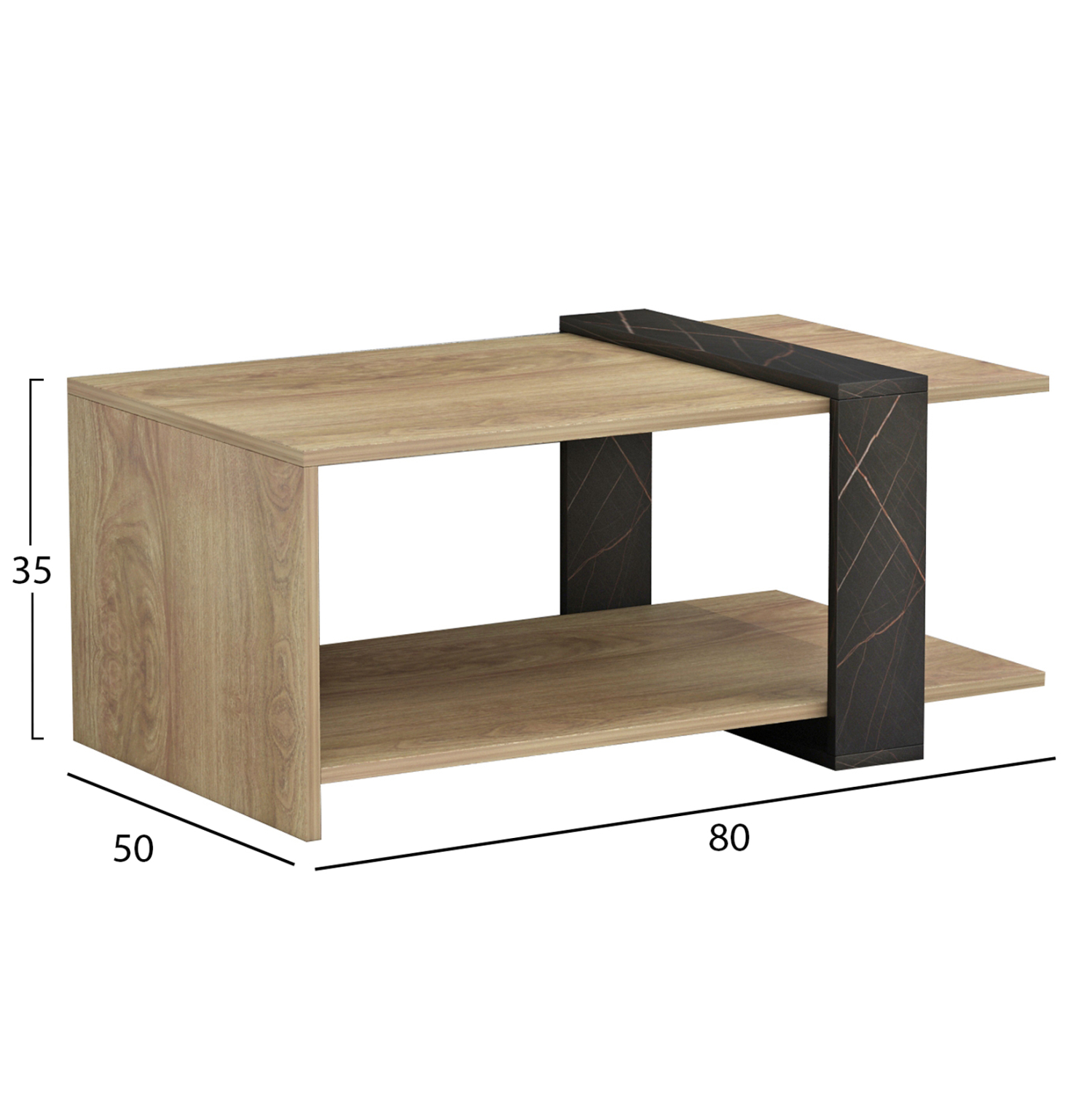 Холна маса цвят натурал- черен