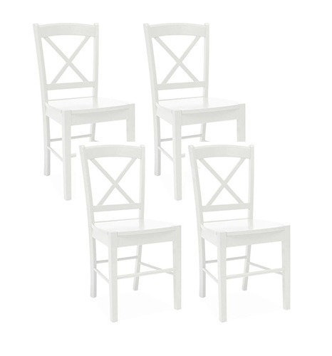 Комплект 4 стола – бял