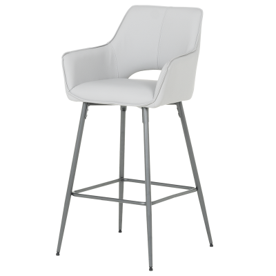 Бар стол TELFORD 2 силиконова кожа - сив 67